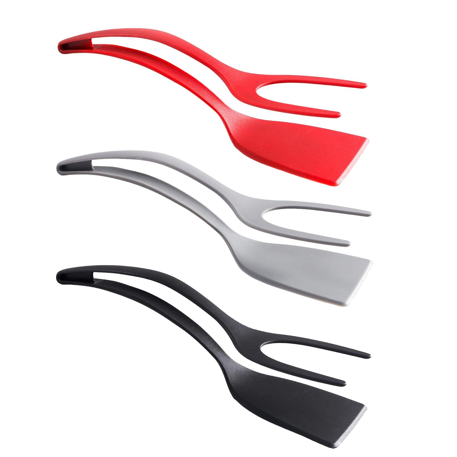 2xFood Clip Cooking Tool Nonstick Fried Egg Turner for Frying Turning Flipping red