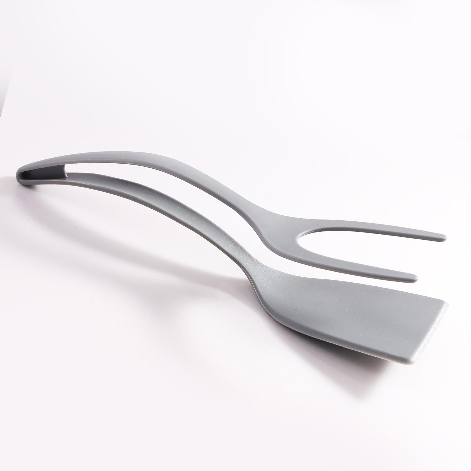 2xFood Clip Cooking Tool Nonstick Fried Egg Turner for Frying Turning Flipping gray