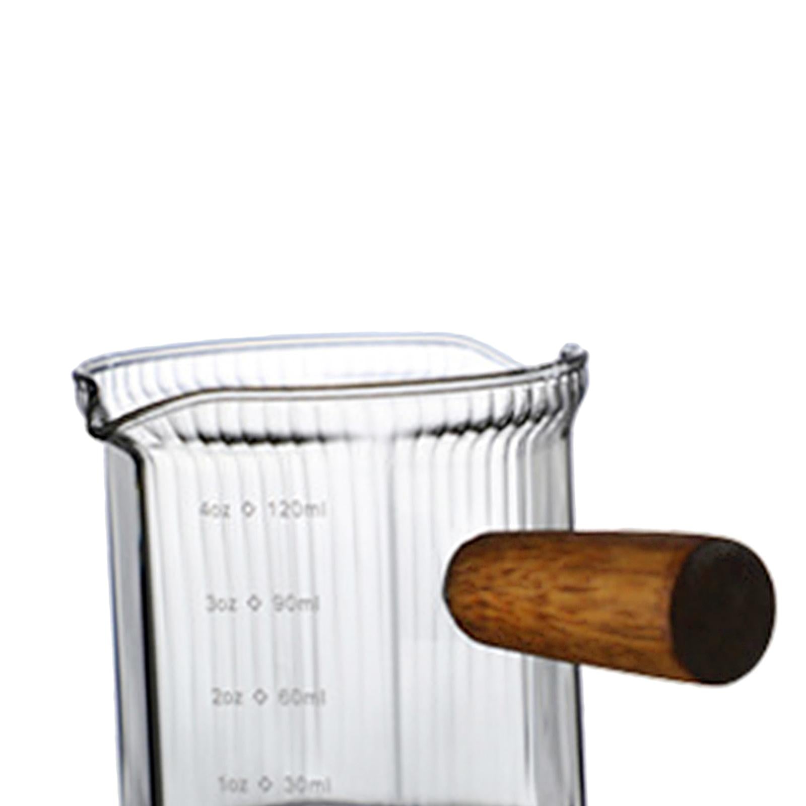 2xGlass Measuring Cup Heat Resistant Clear Mixing Mug for Teahouse Cafe Style A 120ml
