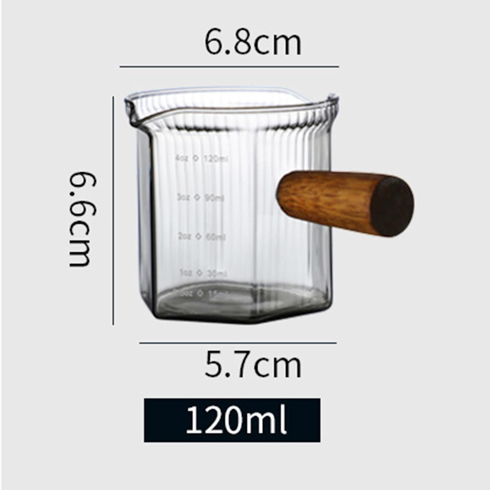 2xGlass Measuring Cup Heat Resistant Clear Mixing Mug for Teahouse Cafe Style A 120ml