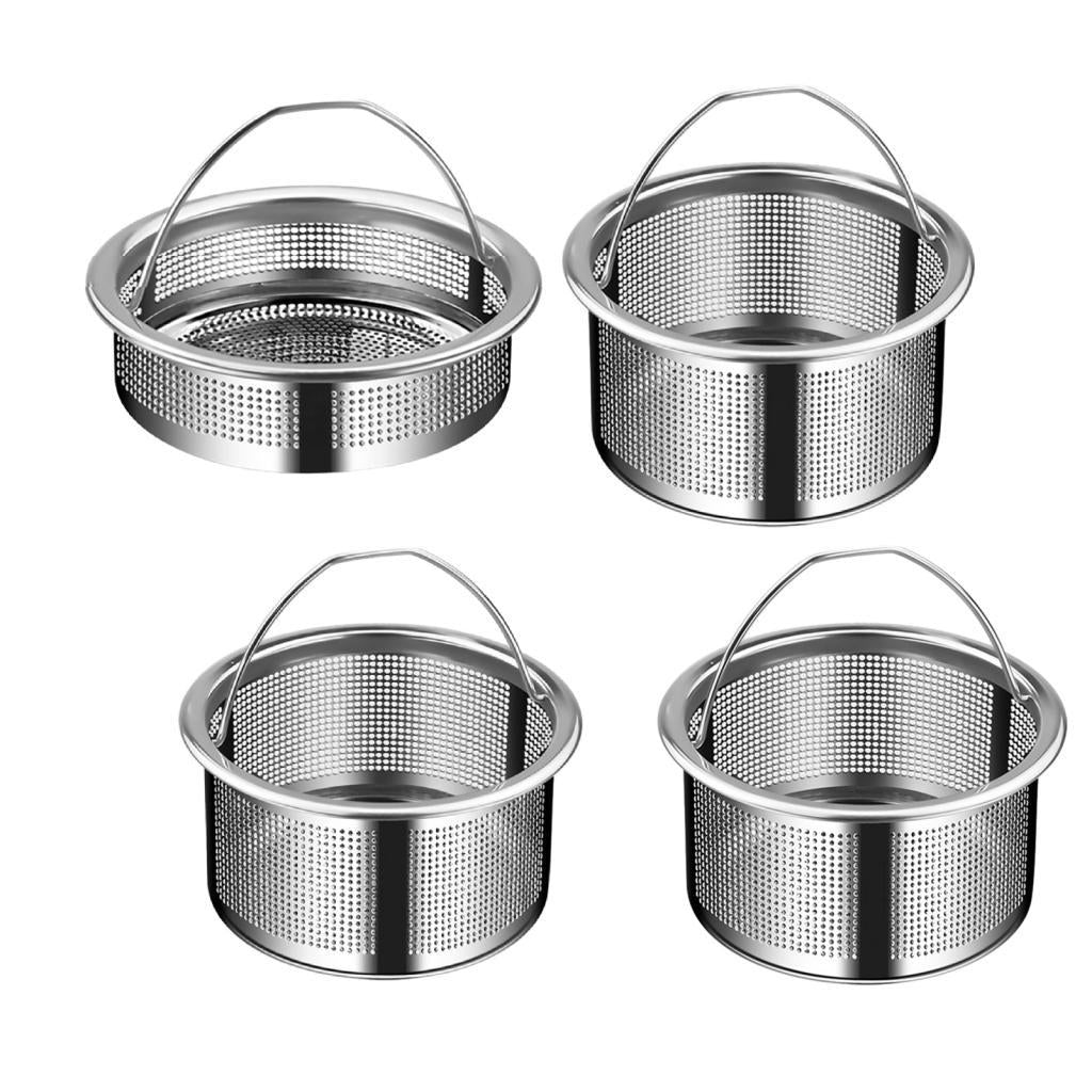 3xKitchen Sink Strainer Drain Strainer with Handle for RV Restaurant Household 304 Steel height 2cm