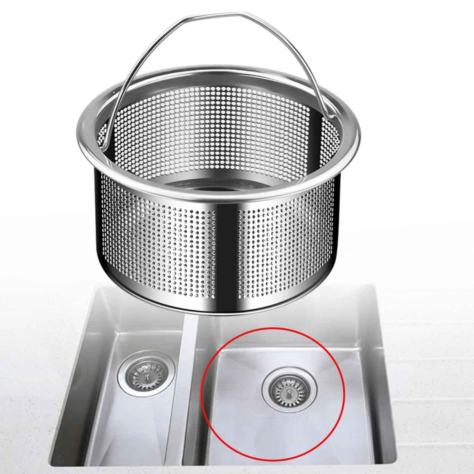 Kitchen Sink Strainer Drain Strainer with Handle for RV Restaurant Household 430 Steel height 4cm
