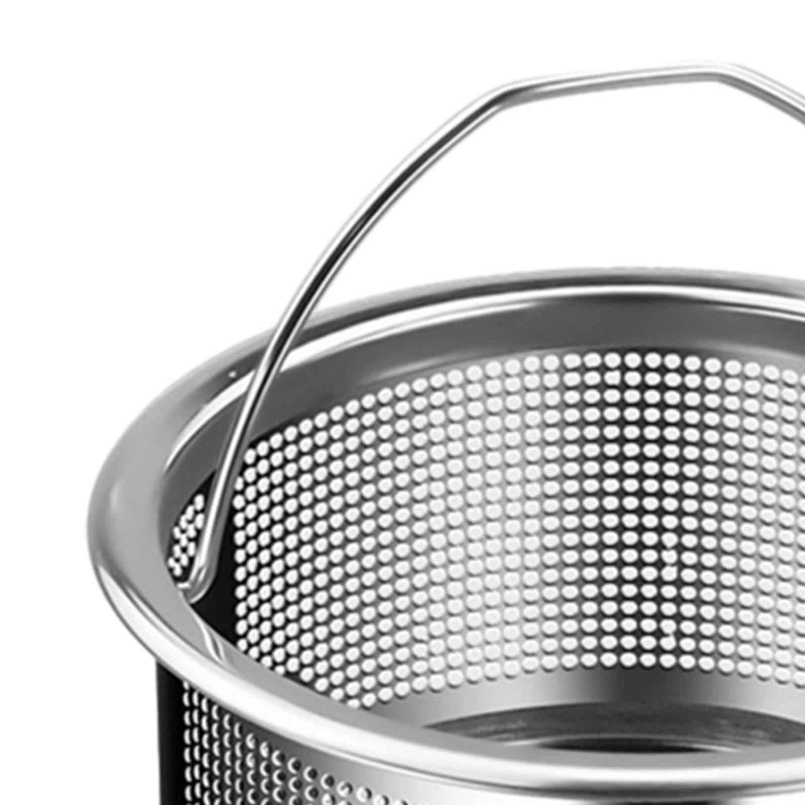Kitchen Sink Strainer Drain Strainer with Handle for RV Restaurant Household 430 Steel height 4cm