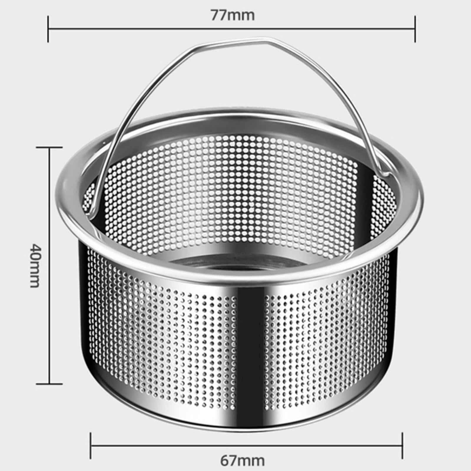 Kitchen Sink Strainer Drain Strainer with Handle for RV Restaurant Household 430 Steel height 4cm