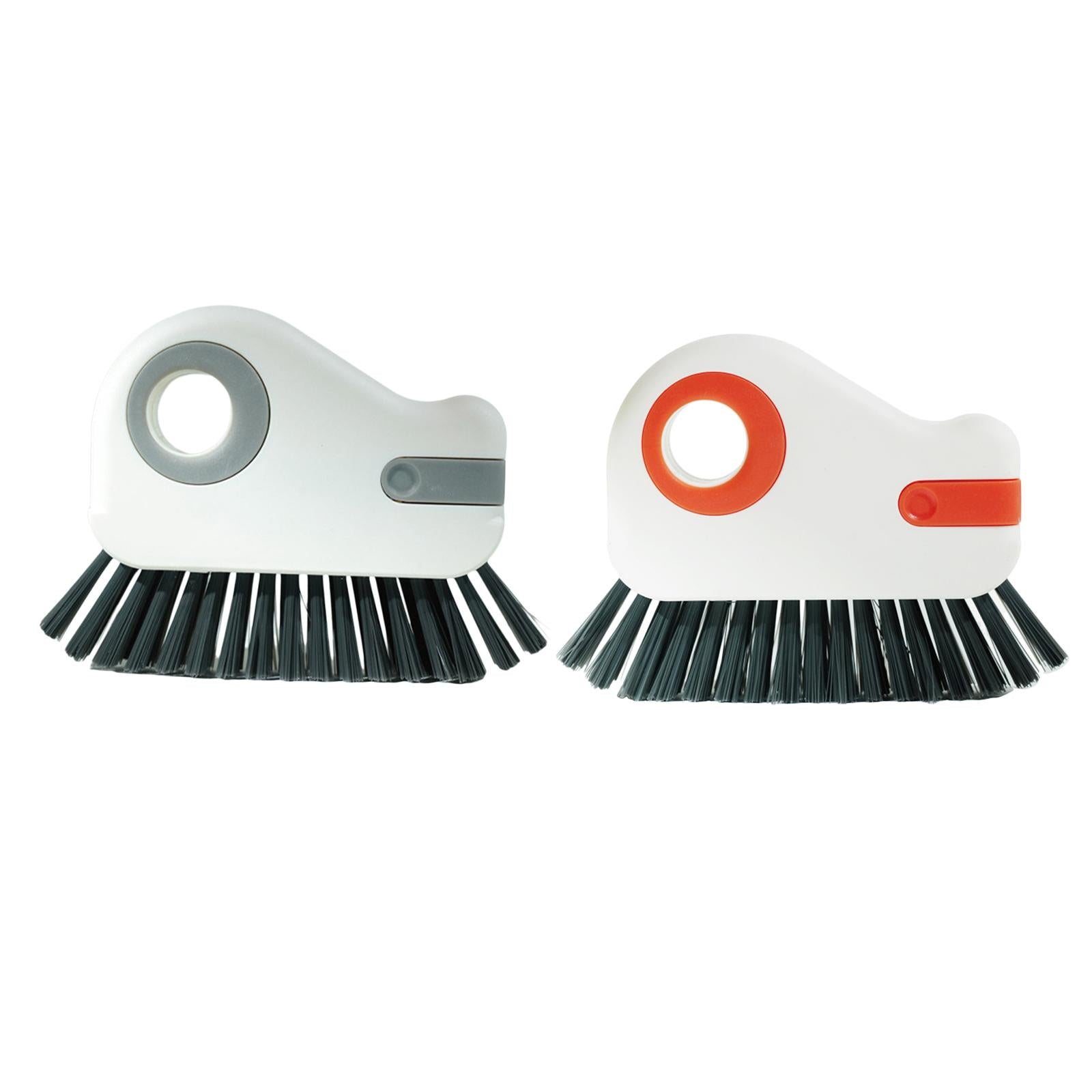 2xGroove Cleaning Brush Home Bathtub Bathroom Door Window Track Cleaning Brush Gray