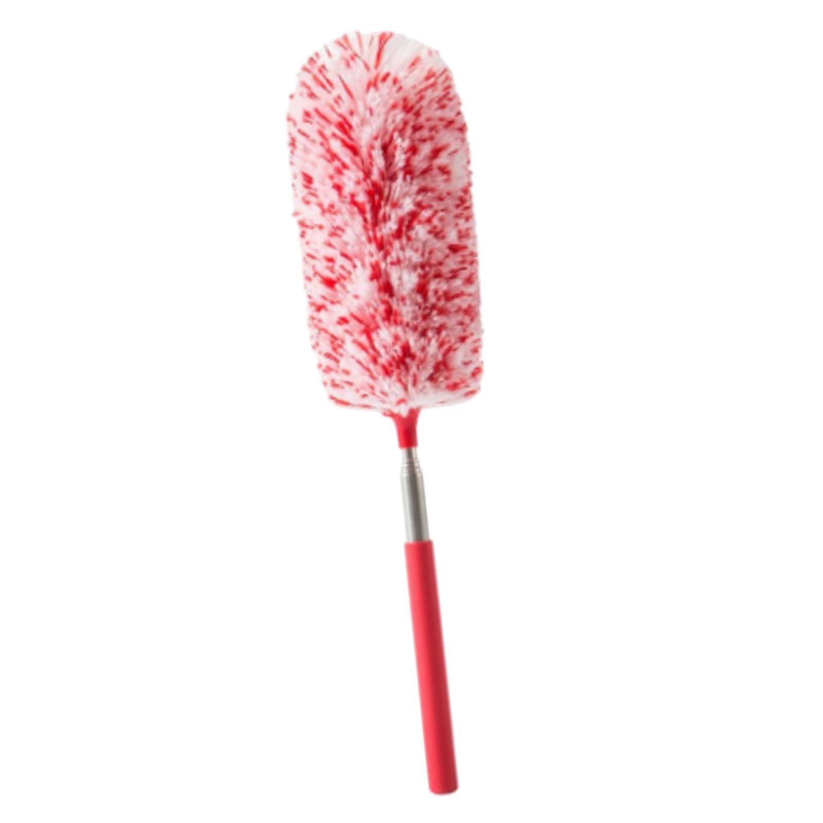 2xExtendable Microfiber Dusters Sturdy Washable Dusters for Cleaning Cobweb TV Red White