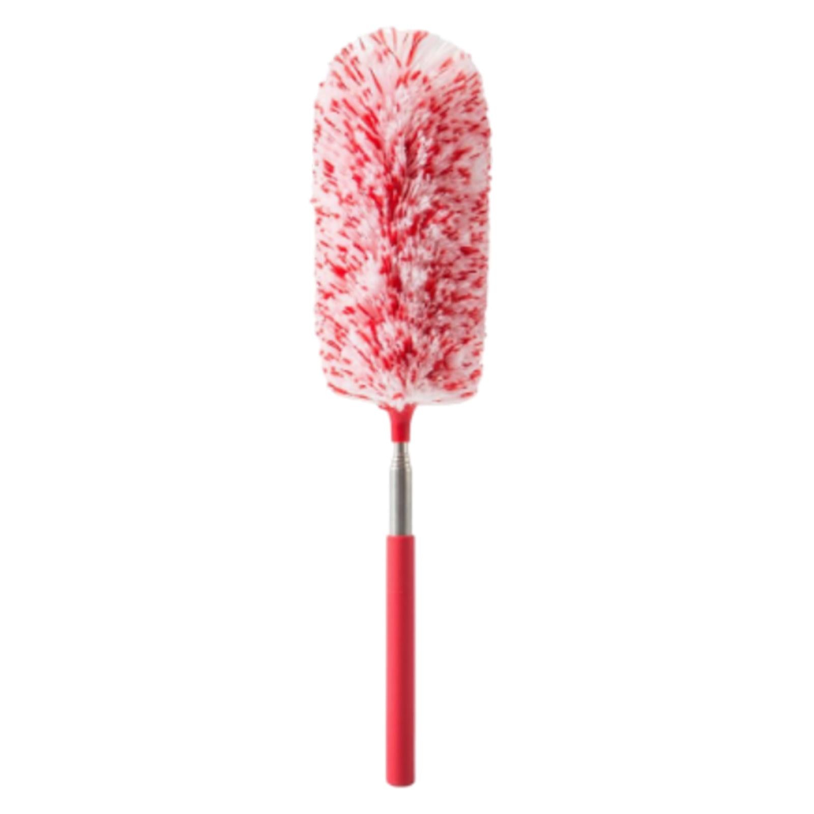 2xExtendable Microfiber Dusters Sturdy Washable Dusters for Cleaning Cobweb TV Red White