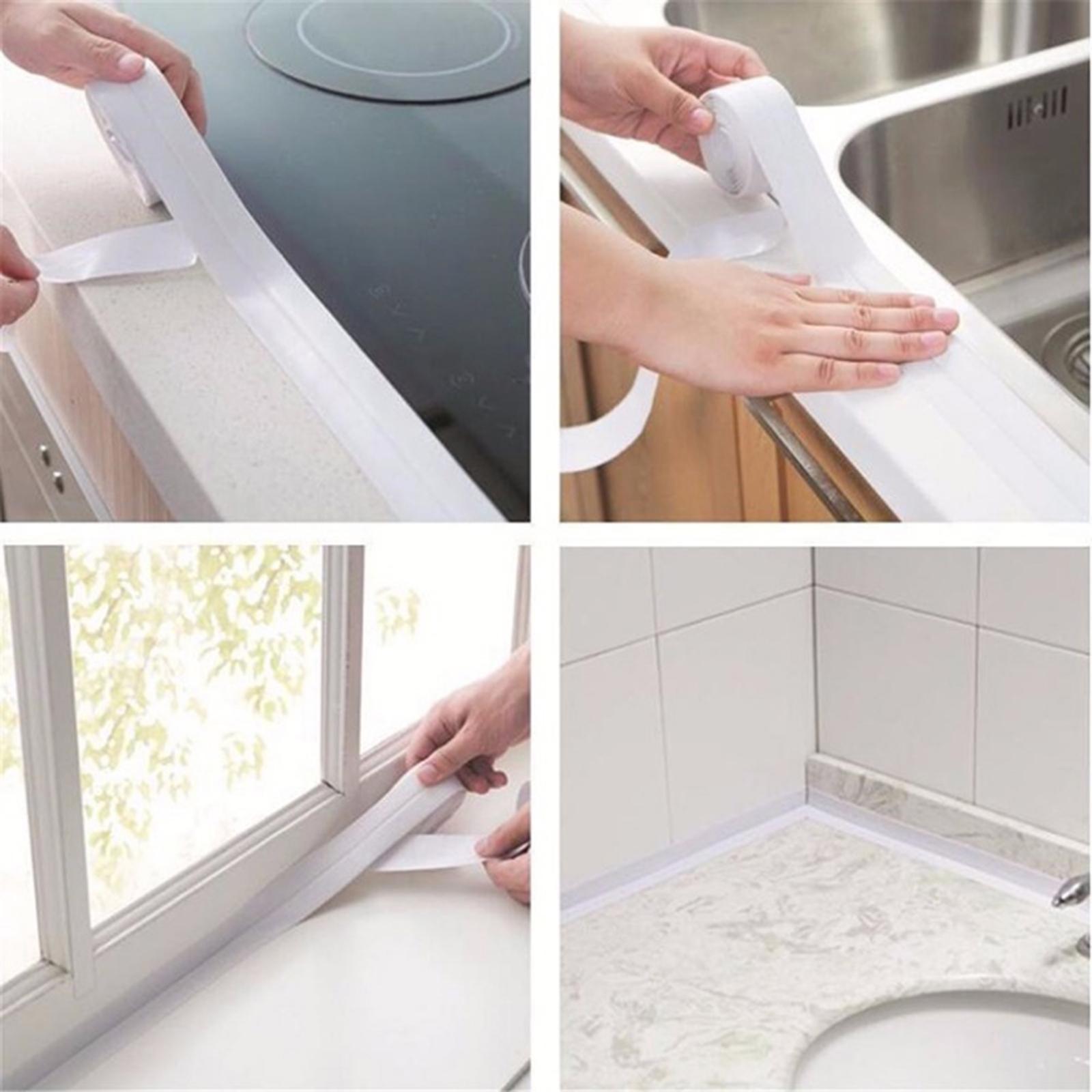5xBath Sealing Tape Strip Waterproof Wall Sticker for Bathroom Kitchen Bathtub 1.5mx3.8cm