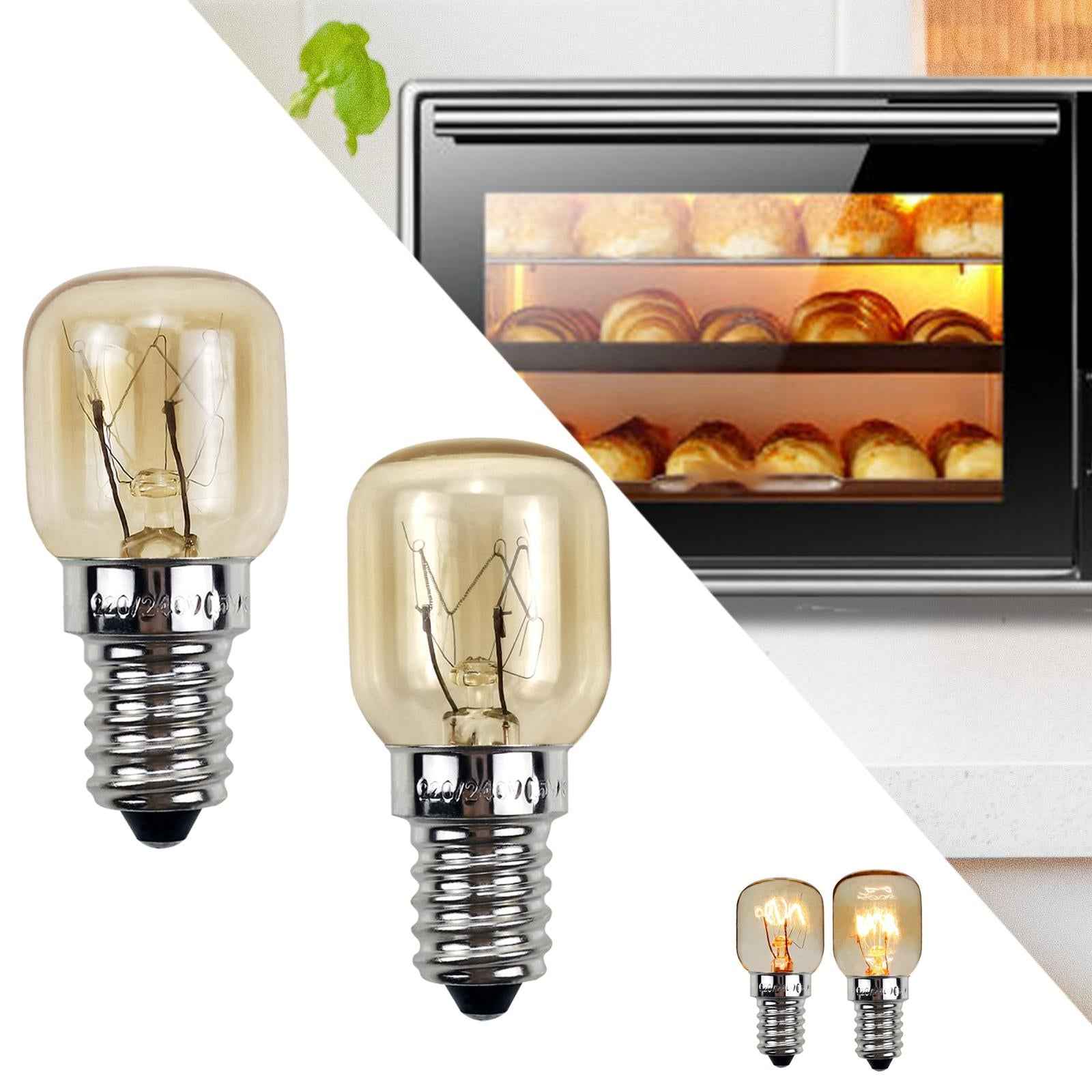 2Pcs Oven Light Bulb 2700K Microwave Light Bulb for Refrigerator Stoves Oven 15 W