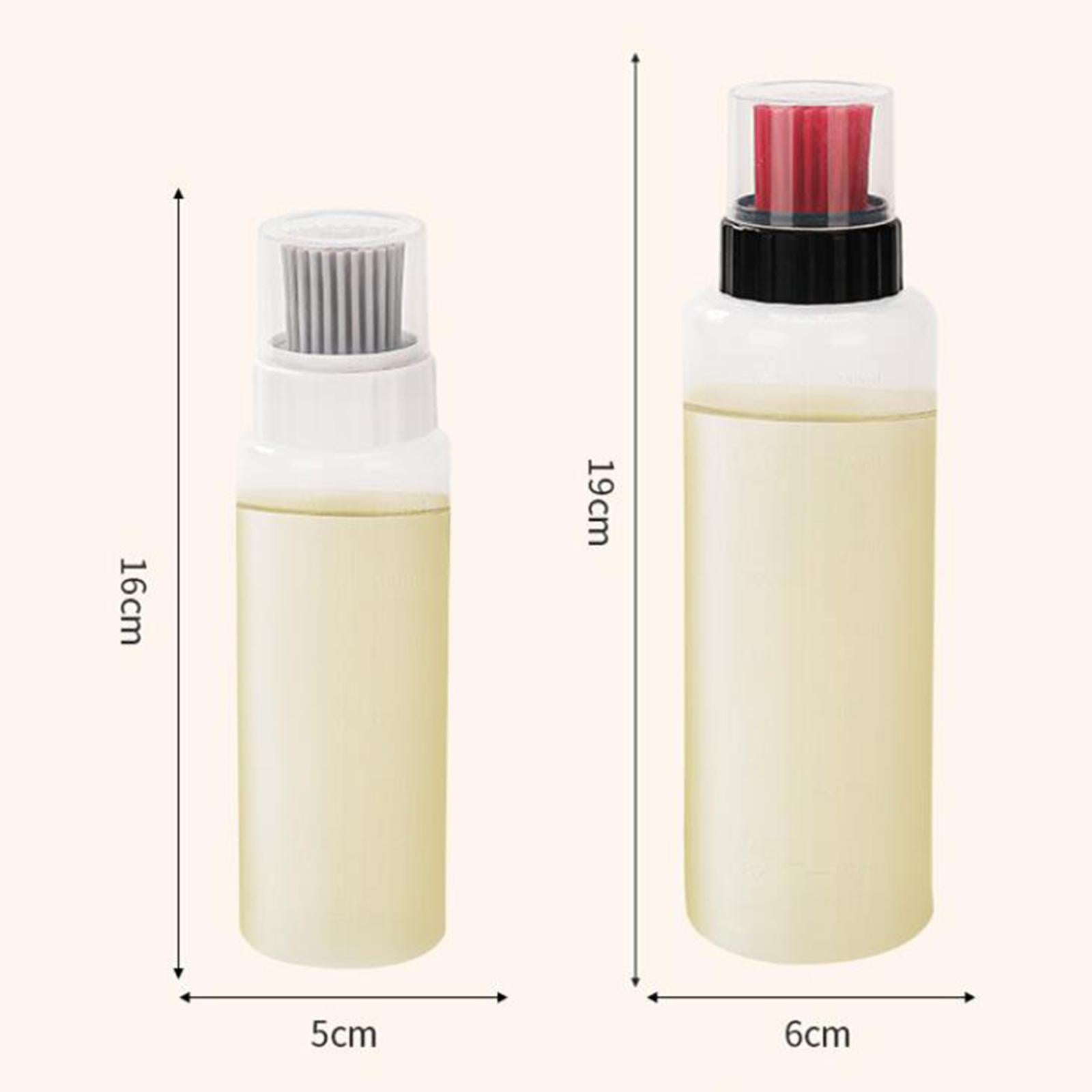 2xOil Dispenser Container with Brush Squeeze Bottles for Frying Kitchen Baking Red 175ml