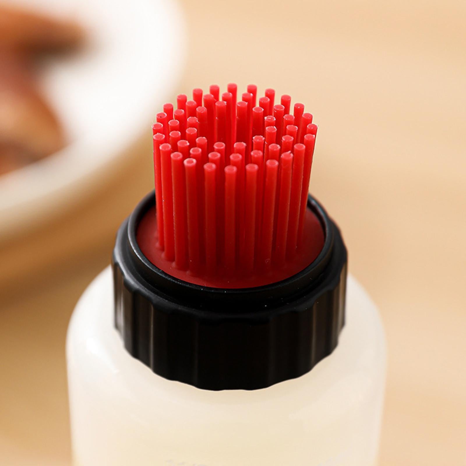 3xOil Dispenser Container with Brush Squeeze Bottles for Frying Kitchen Baking Red 175ml