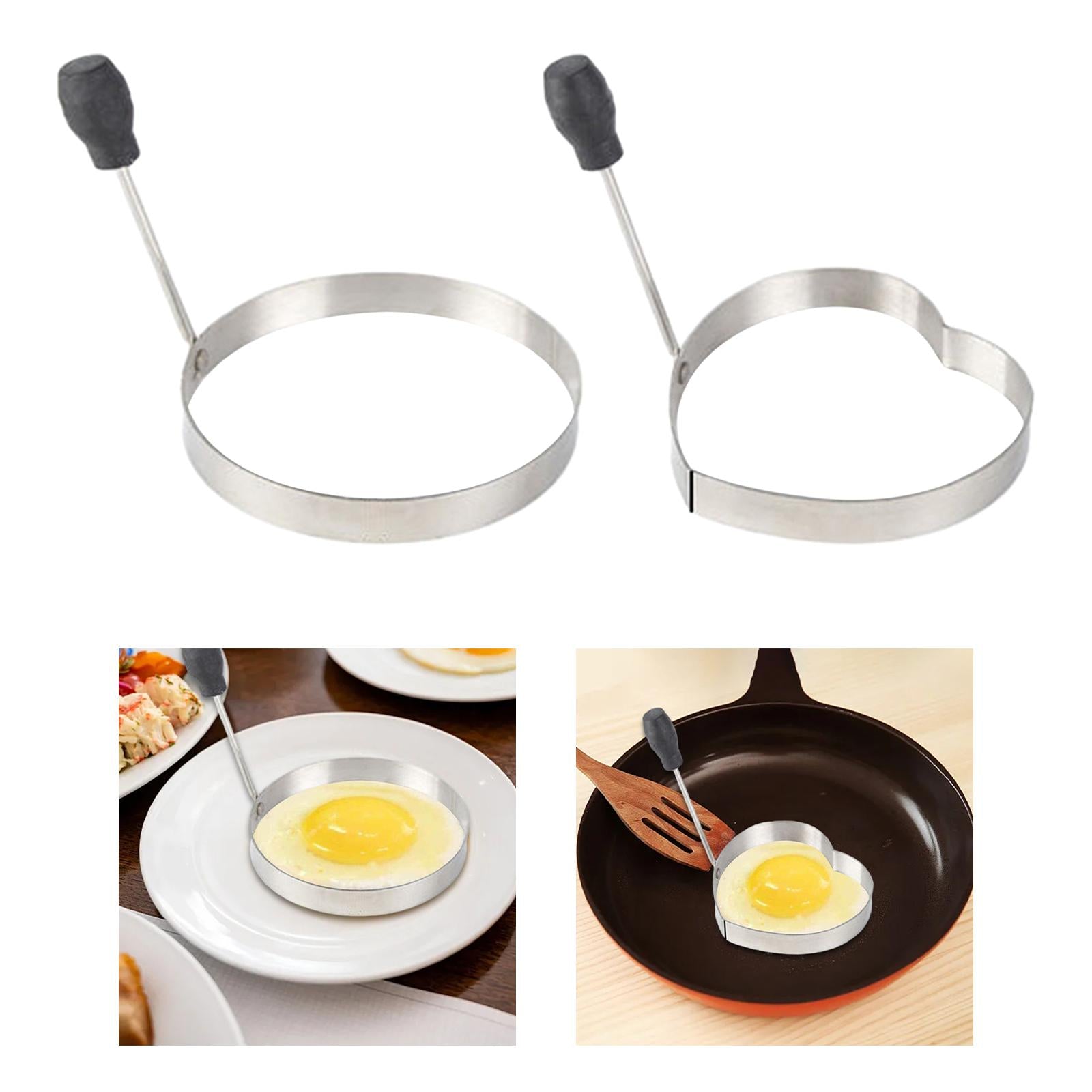 2xEgg Frying Rings Reusable Pancake Circle for Fried Egg Muffins Burger Patties round