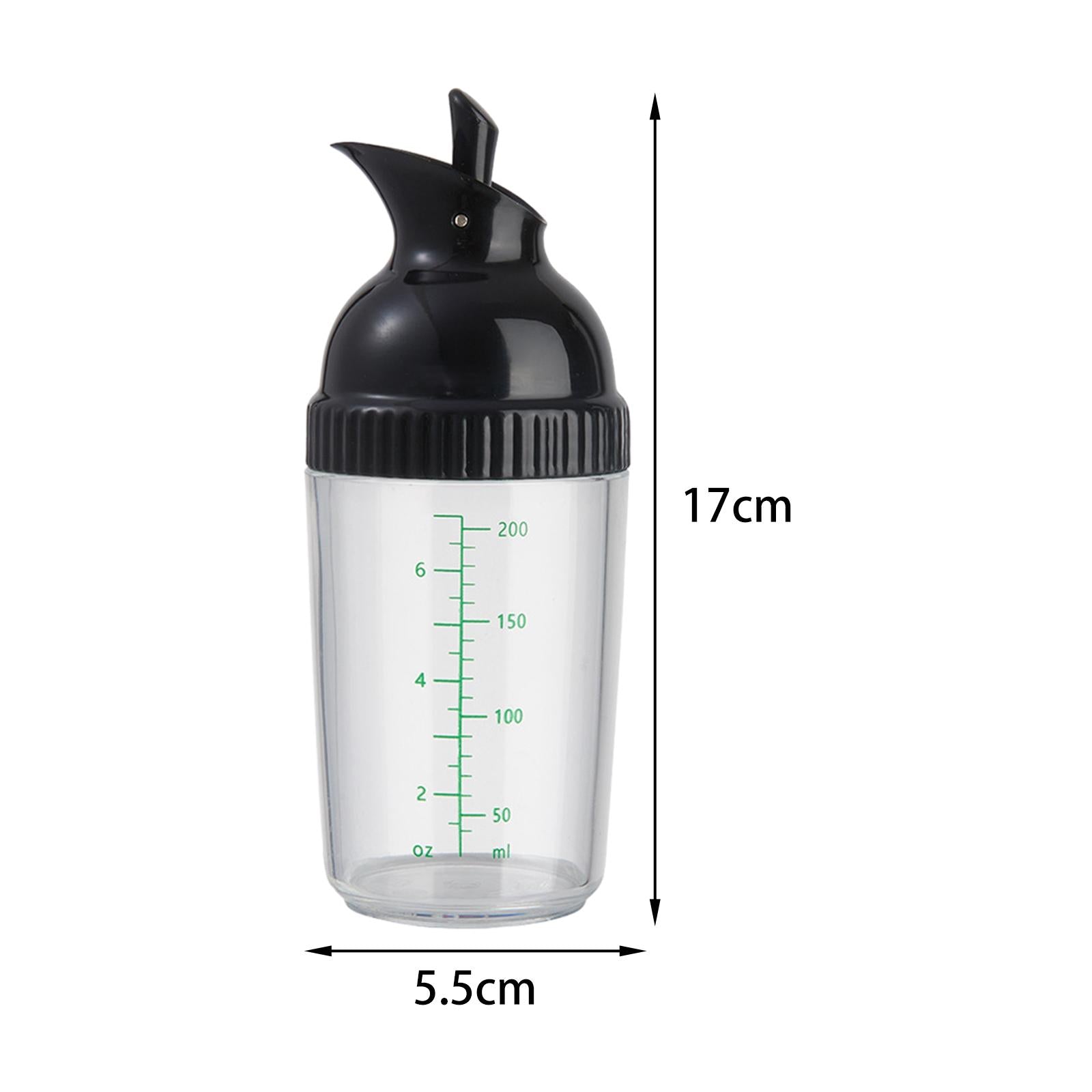 2xSalad Dressing Shaker 200ml Clear Leakproof Salad Shaker Dispenser Household Black