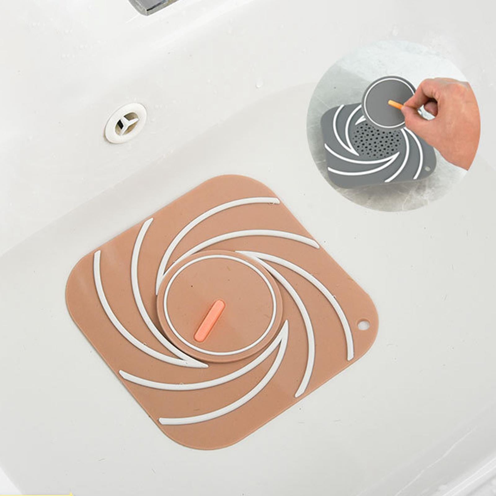2xSewer Deodorant Floor Drain Pad Flexible Drain Plug for Laundry Kitchen Dorm Brown