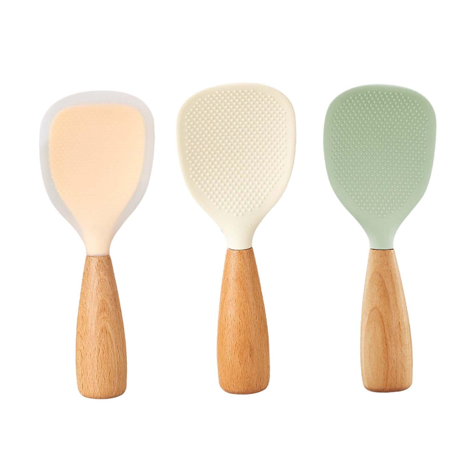 2xFood Serving Spoon Nonstick Rice Spatula for Home Sushi Rice Gadgets Yellow