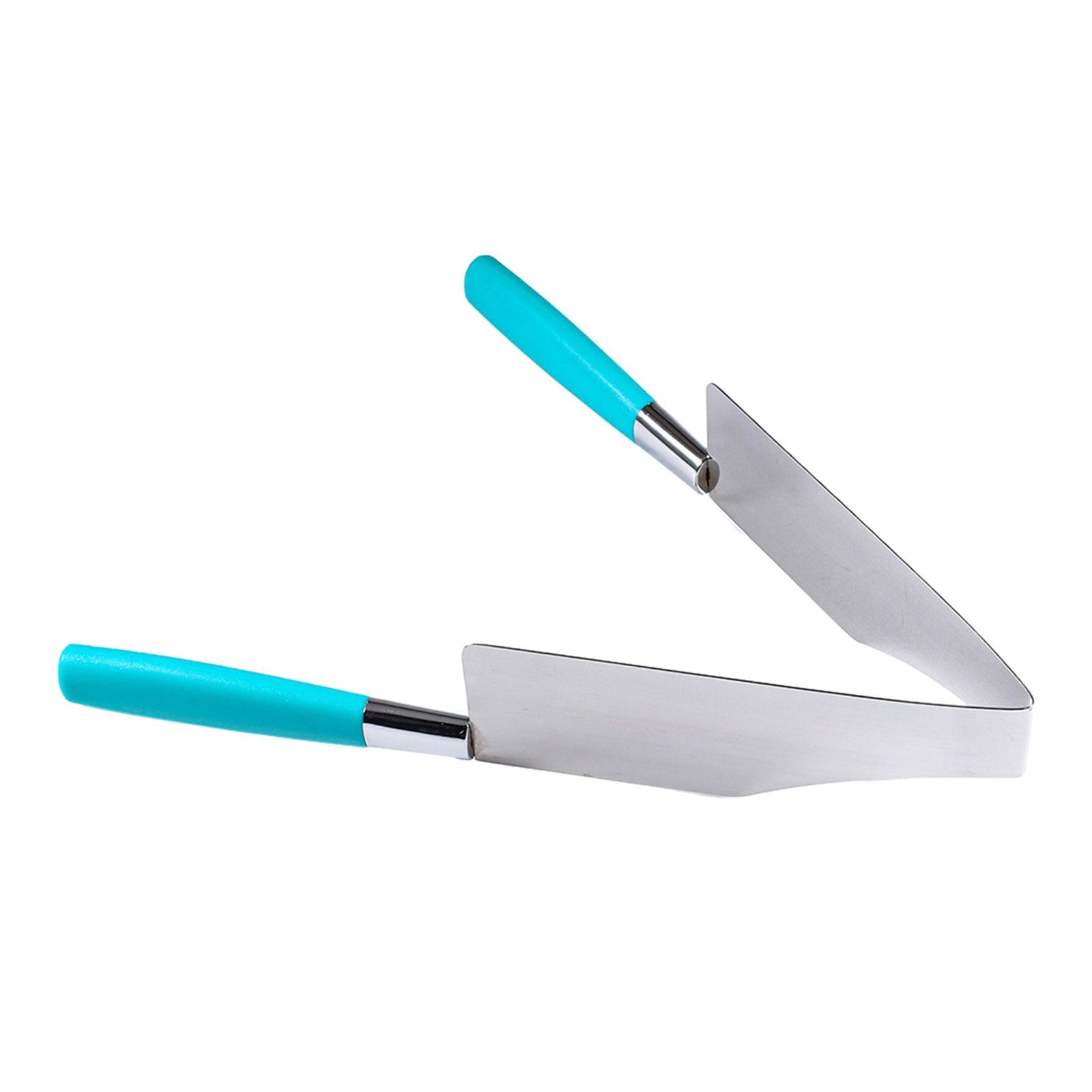 3xStainless Steel Cake Slicers Adjustable Pie Cutter for Kitchen Parties Pastry Blue