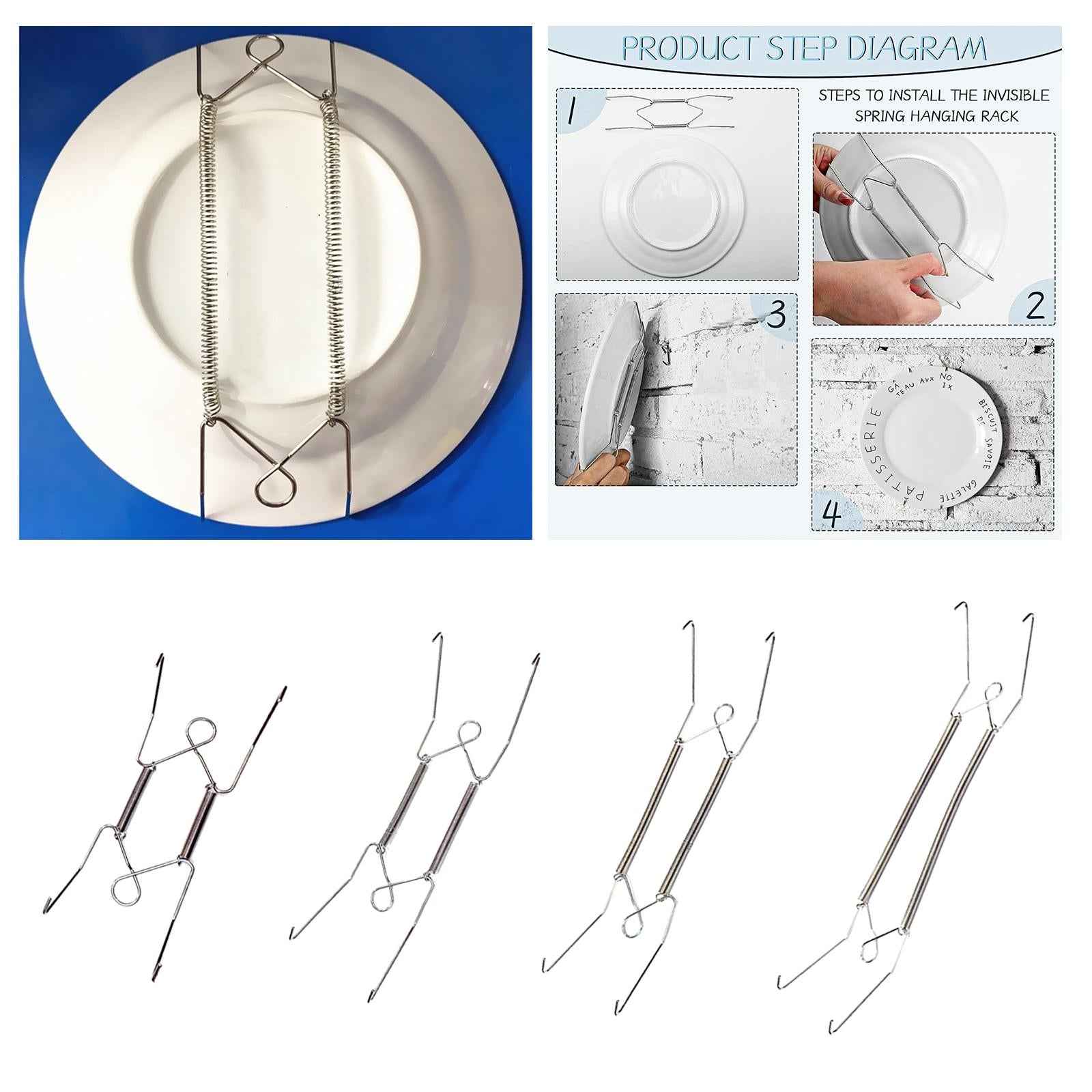 Plate Hanger for Wall Hanging Invisible Plate Holder for Antique Plates 6 inch