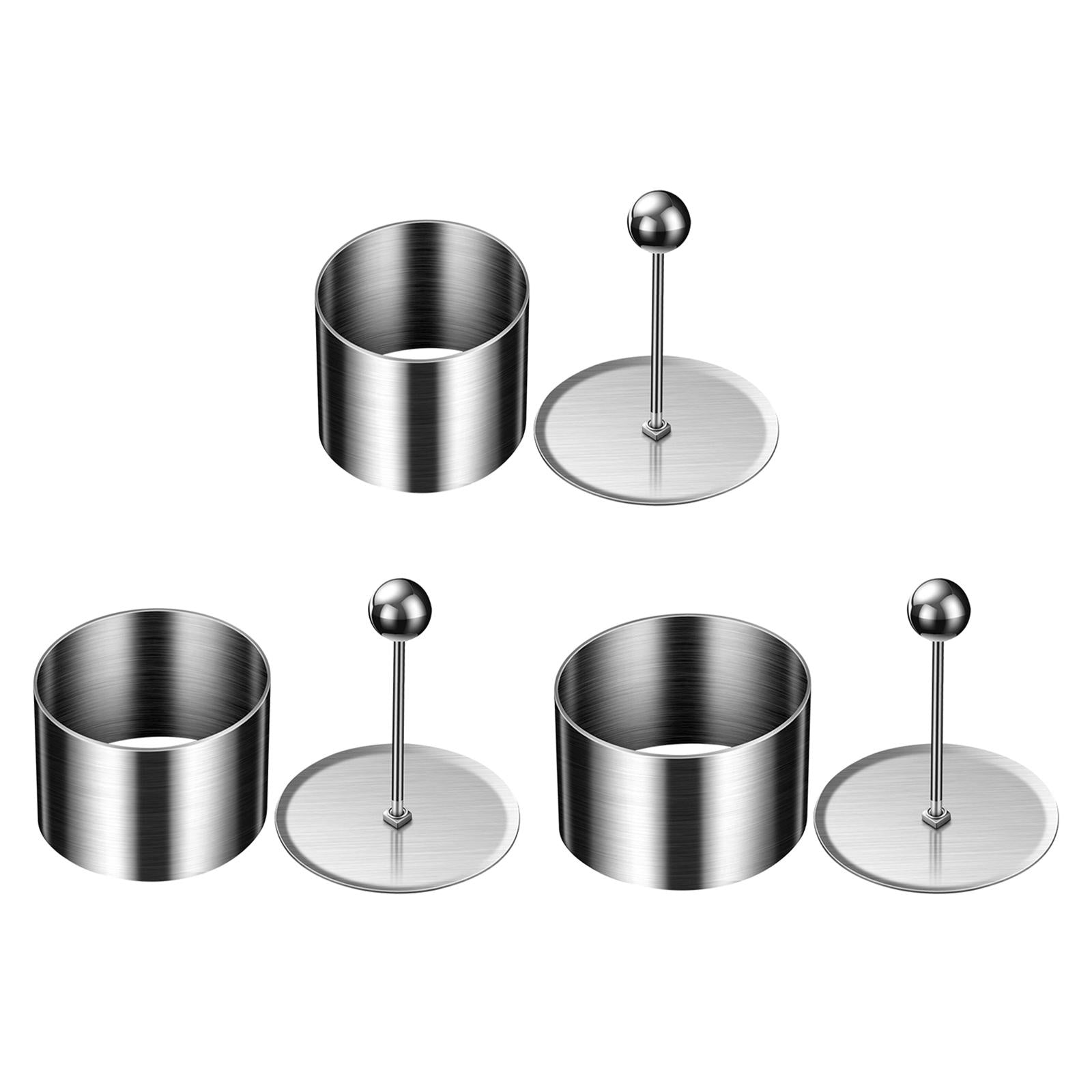 2xStainless Steel Food Ring Cupcake Mousse Rings for Souffle Sandwich Brownie small