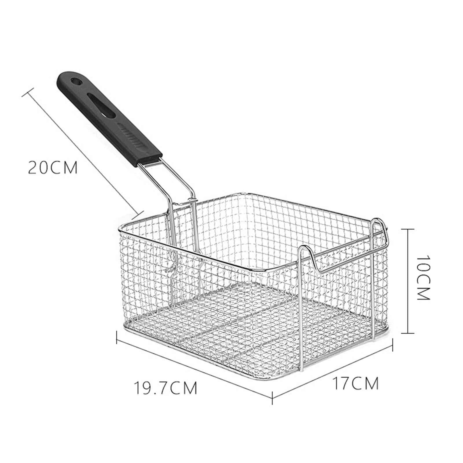 Fryer Basket with Handle Frying Serving Basket for Barbecue Chips Restaurant 19.7cmx17cmx10cm