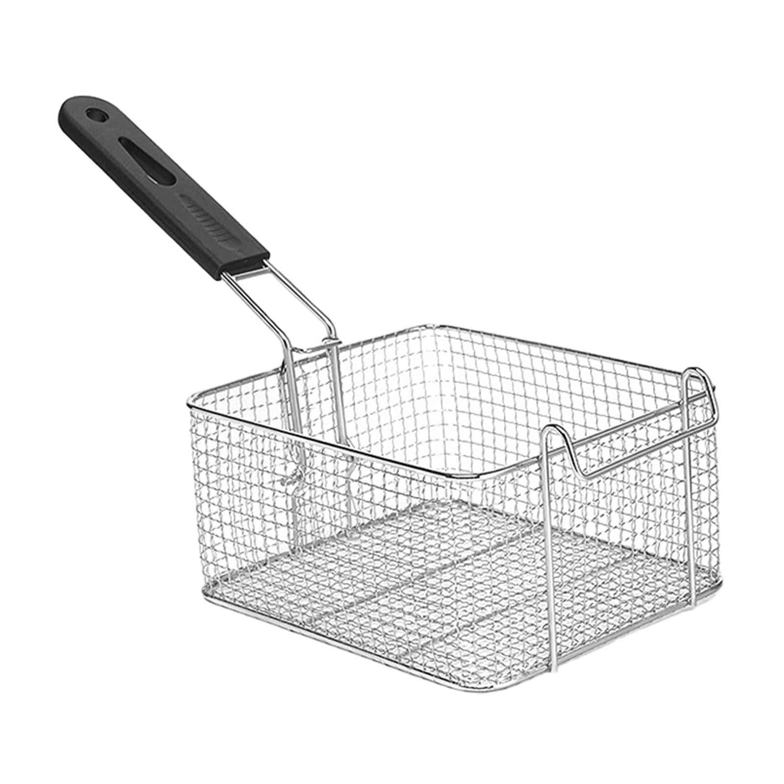 Fryer Basket with Handle Frying Serving Basket for Barbecue Chips Restaurant 19.7cmx17cmx10cm