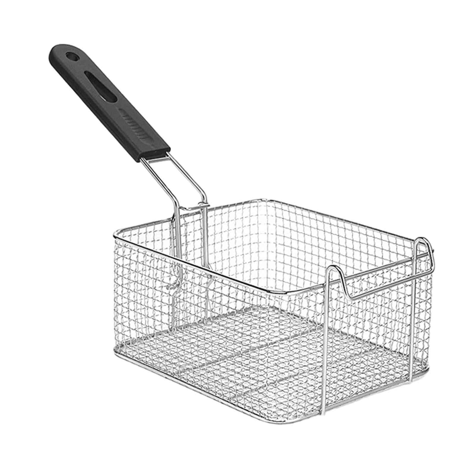Fryer Basket with Handle Frying Serving Basket for Barbecue Chips Restaurant 19.7cmx17cmx10cm