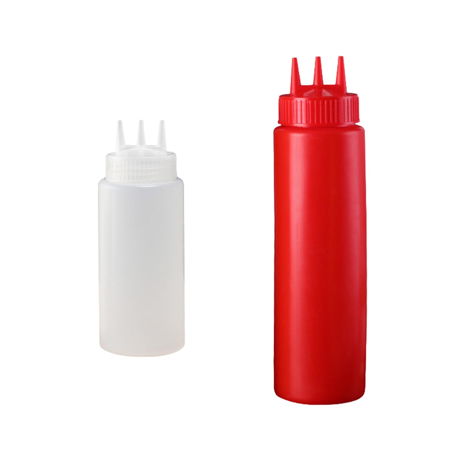 4x3 Hole Ketchup Bottle Portable Dispenser Bottle for Syrup Condiments Ketchup 450ml