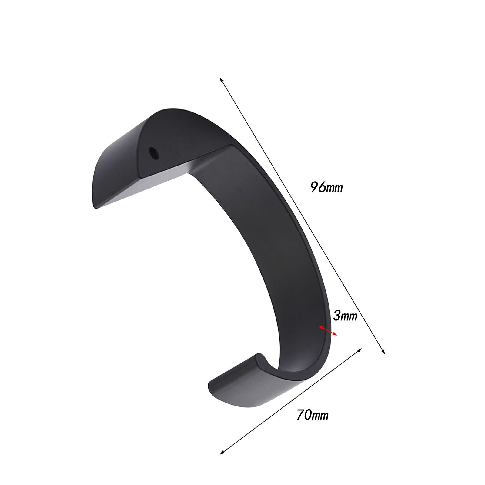 3xOffice Computer Desk Hook Desktop Hook Holder for Bedside Table Study Office Black
