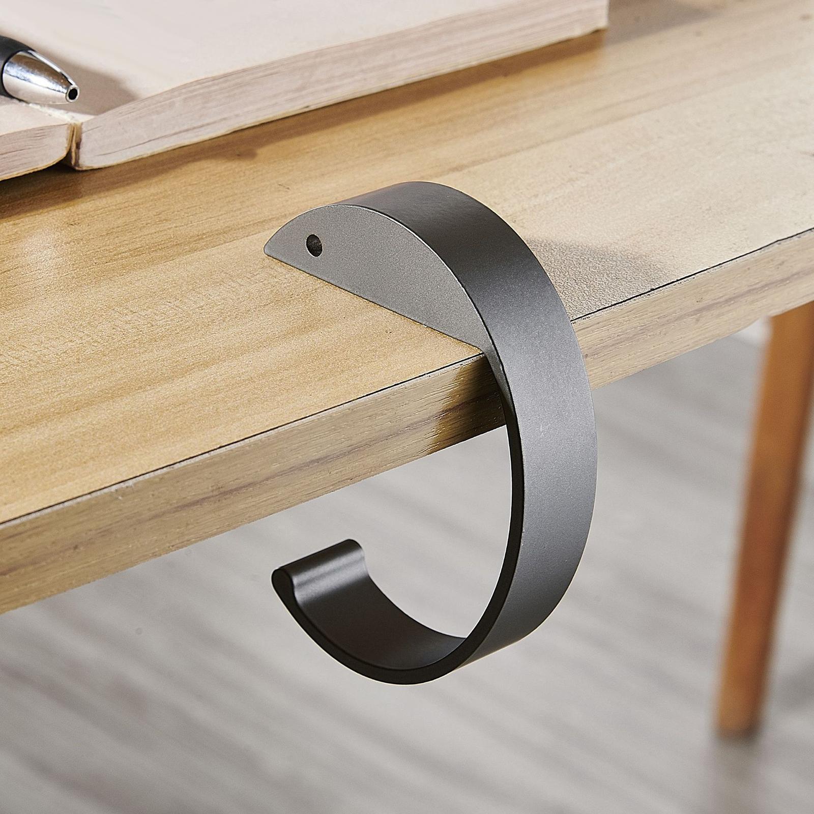 3xOffice Computer Desk Hook Desktop Hook Holder for Bedside Table Study Office Black
