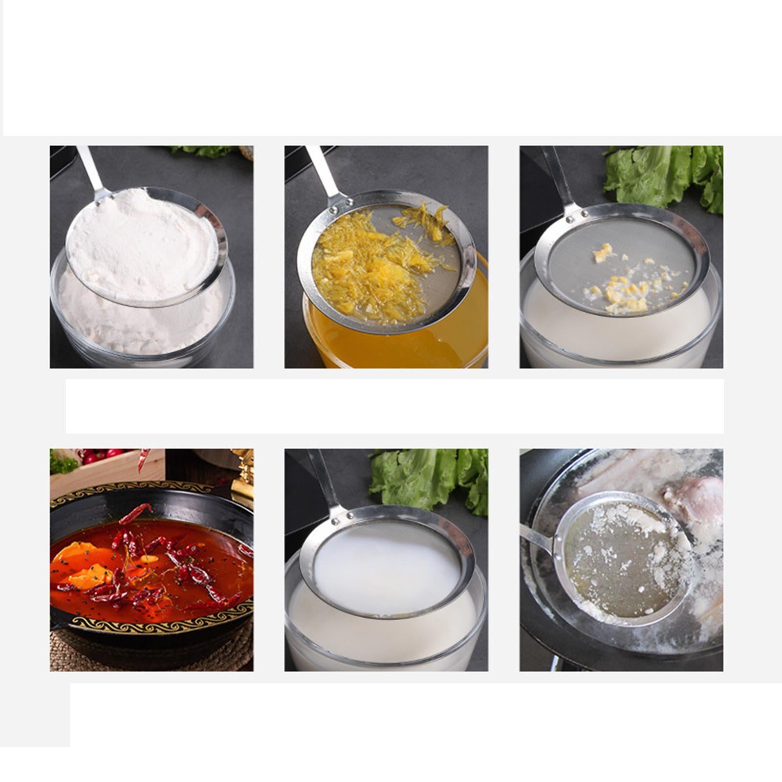 4xStainless Steel Skimmer Spoon Durable Multi Use Skimming and Foam