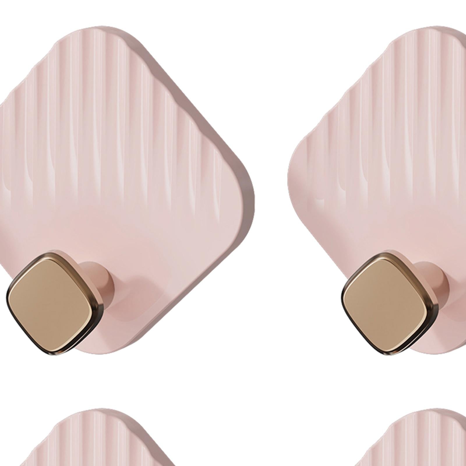 2x4 Pieces Bathroom Towel Hooks Multifunctional Hooks for Bathroom Office Hats pink