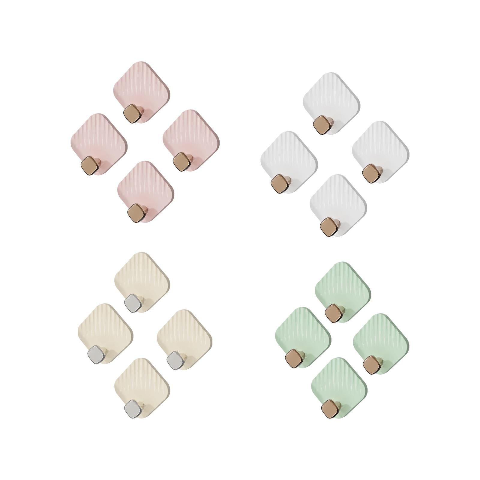 3x4 Pieces Bathroom Towel Hooks Multifunctional Hooks for Bathroom Office Hats pink