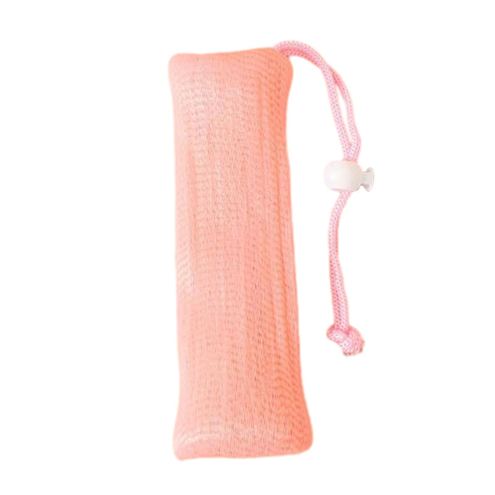 3xSoap Saver Pouch with Drawstring Exfoliator Body Scrubber Soap Pocket Holder Pink