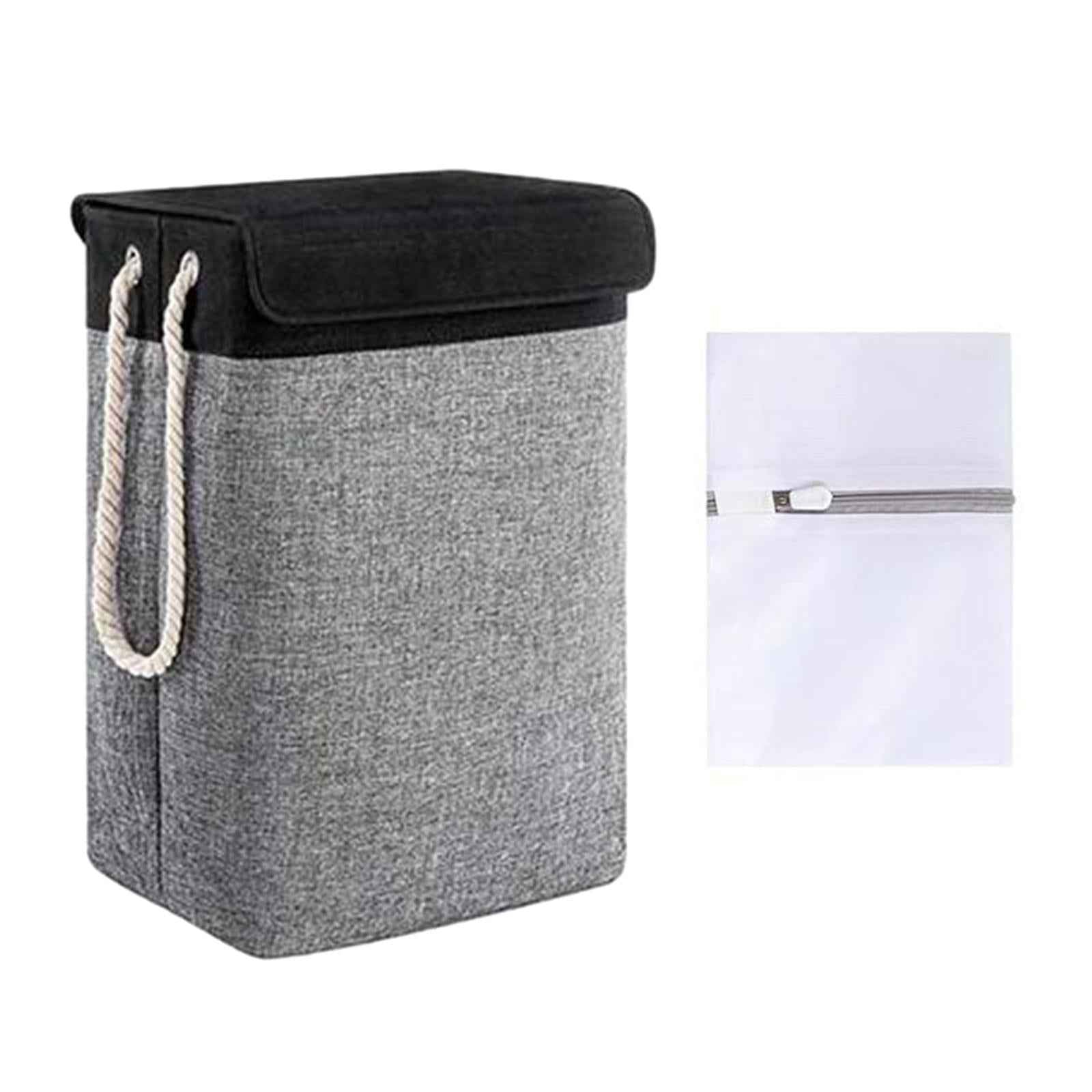 Dirty Laundry Basket with Handle Washing Basket for Closets Travel Organizer Deep gray