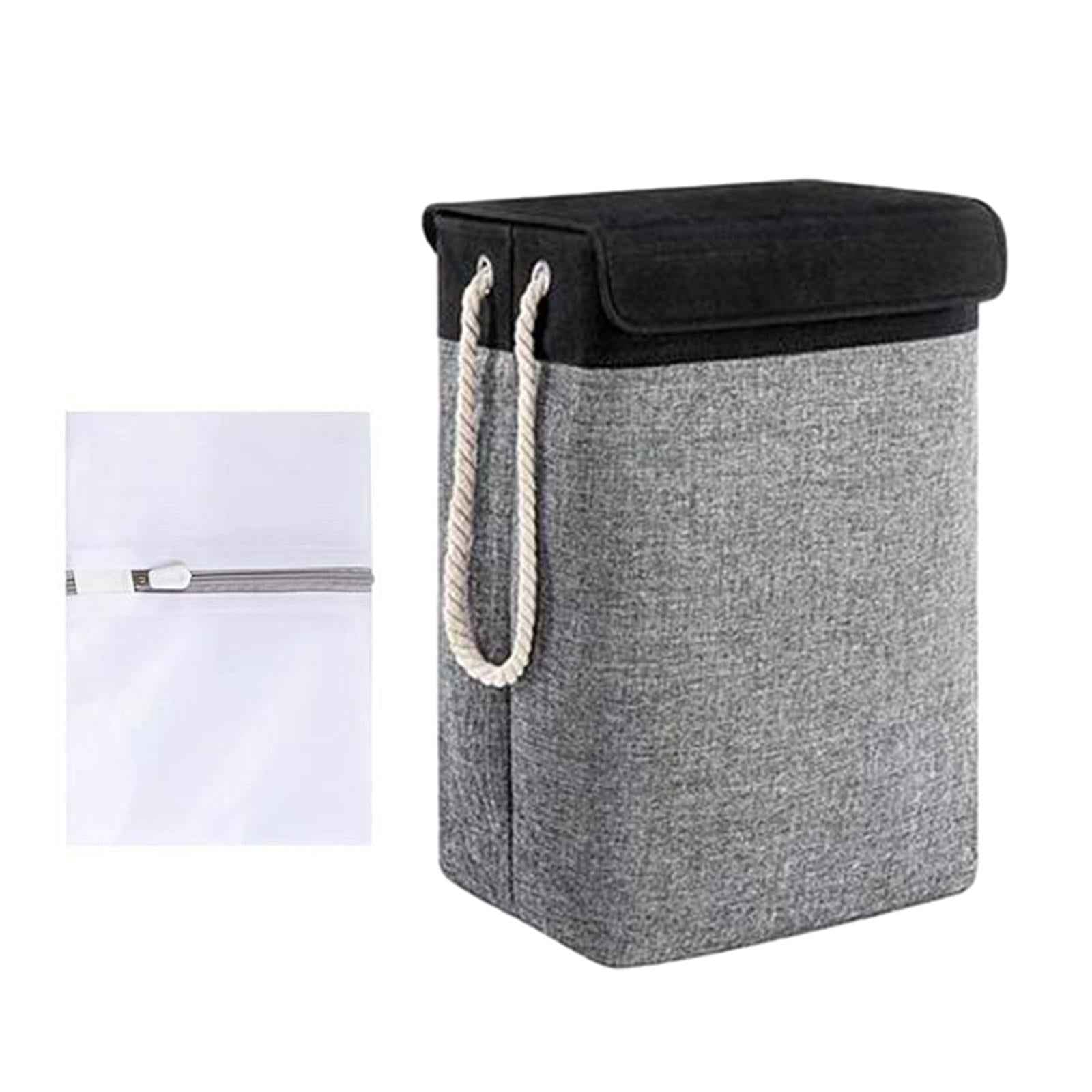 Dirty Laundry Basket with Handle Washing Basket for Closets Travel Organizer Deep gray