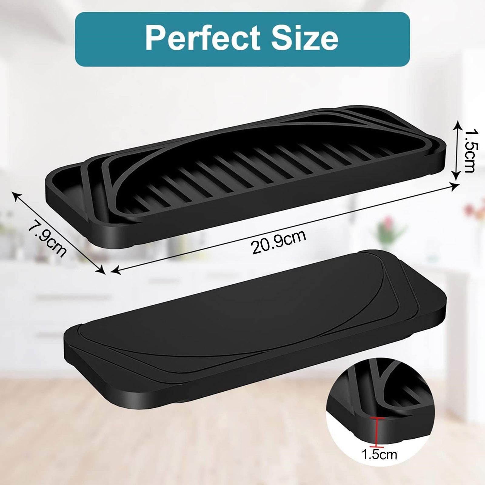 4xRefrigerator Water Drip Tray Silicone for Water Dispenser Fridge Ice Machine black