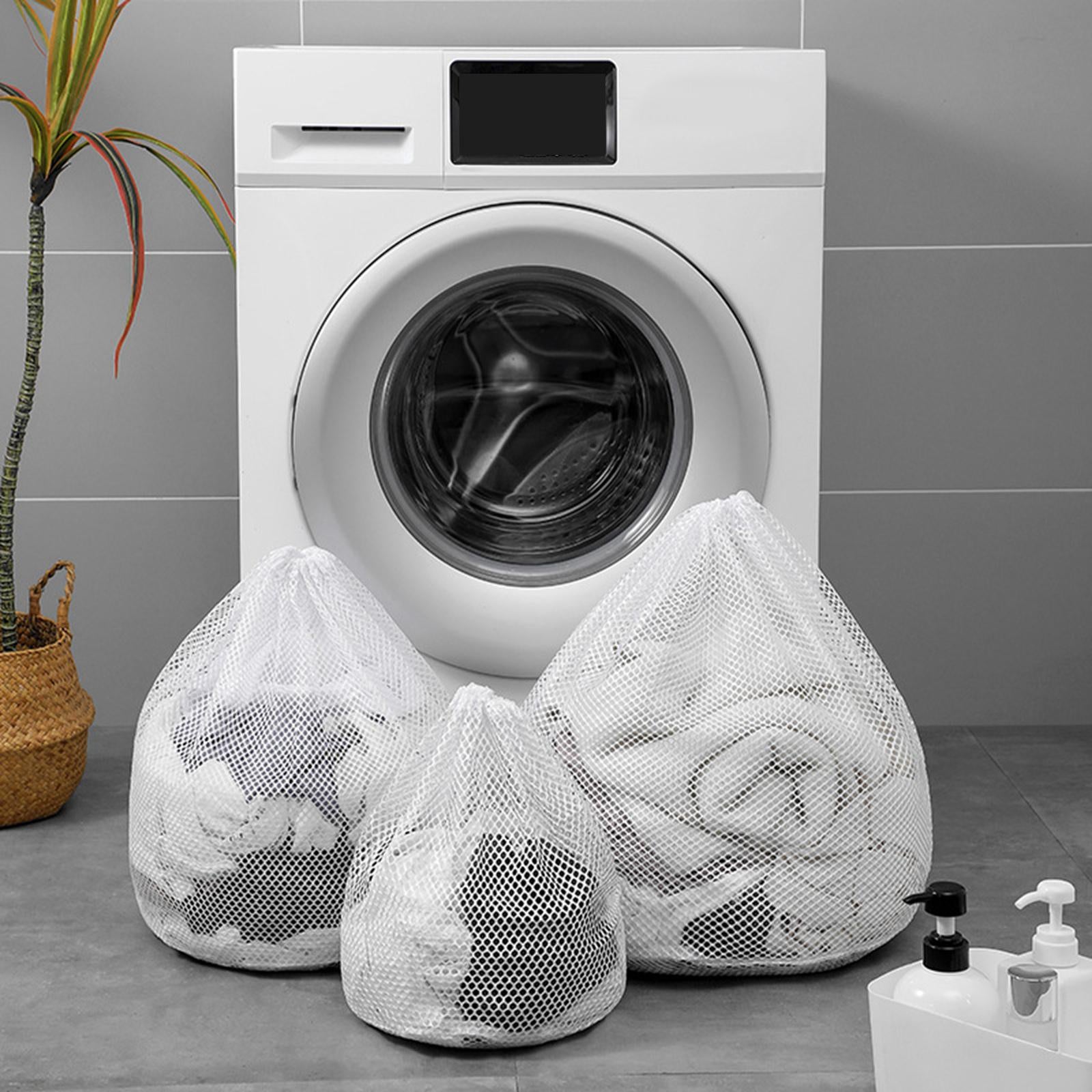 2xMesh Laundry Bag Durable Washing Clothes Mesh Bags for Skirts Tops Stockings 50x60cm