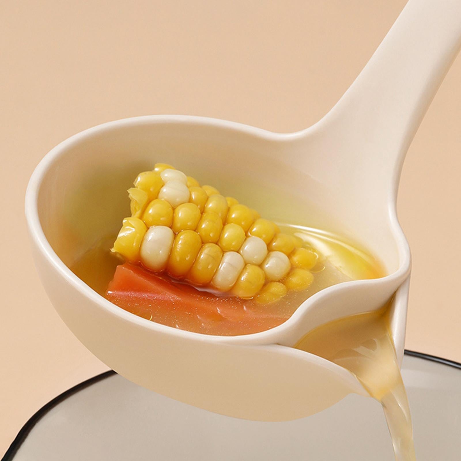 2xOil Filter Spoons Durable Skimmer Kitchen Oil Separator for Soup Salad Home