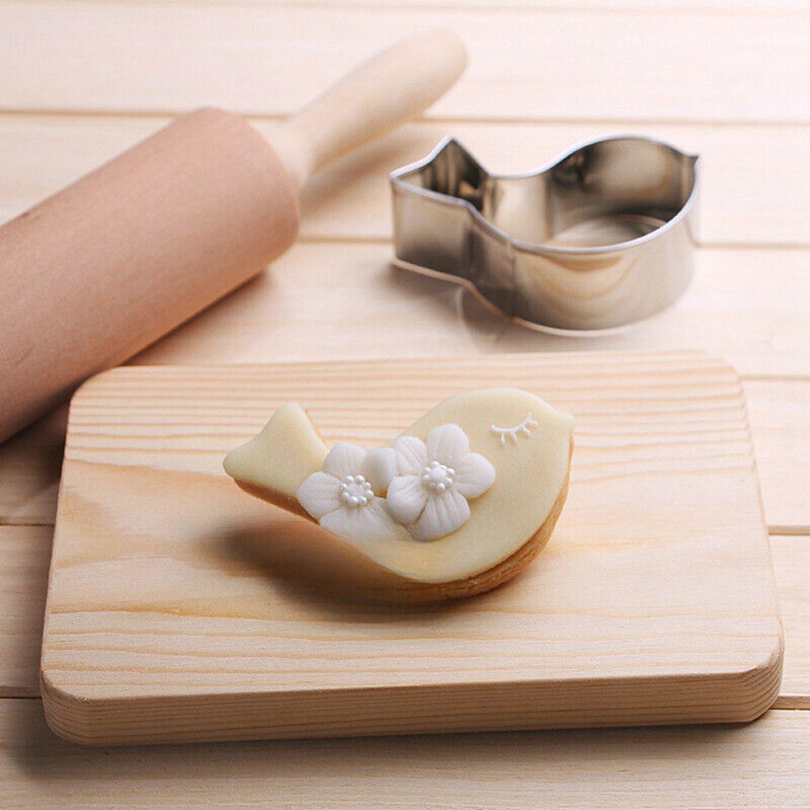 4xBird Shape Cookie Cutter Sturdy Sandwich Cutter for Party Kitchen Restaurant