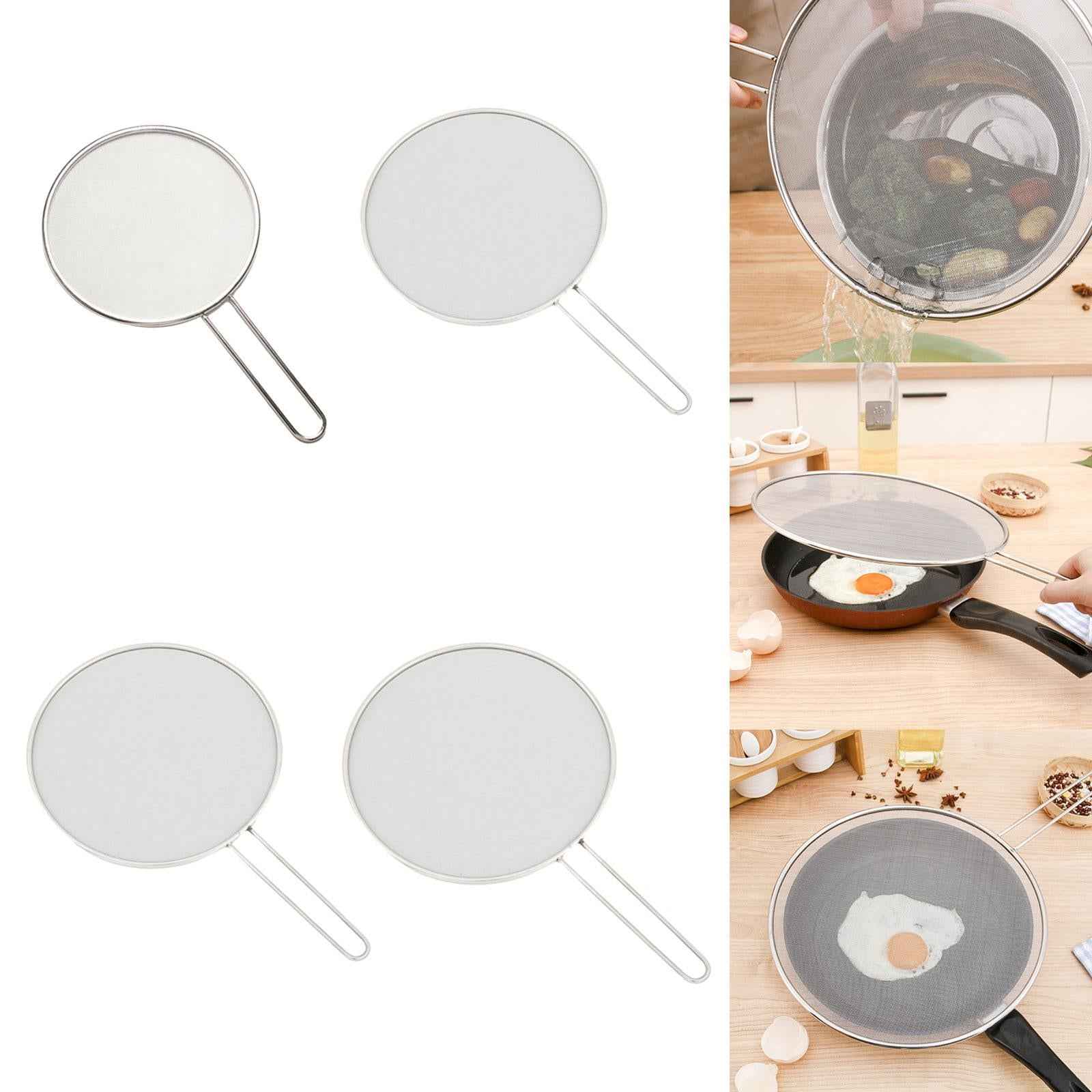 Splatter Screen with Heat Resistant Handle Pan Screen for Frying Pan Cooking 19cm