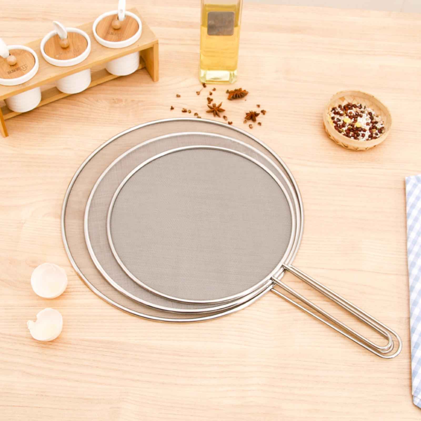 Splatter Screen with Heat Resistant Handle Pan Screen for Frying Pan Cooking 19cm