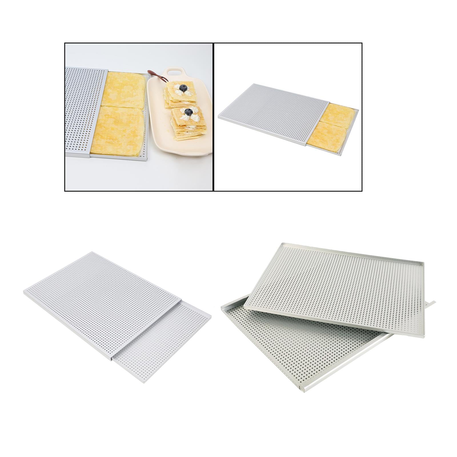 2xPuff Pastry Baking Tray Cake Pan Nonstick Easy Clean Millefeuille Baking Pan Thickness 1.5mm