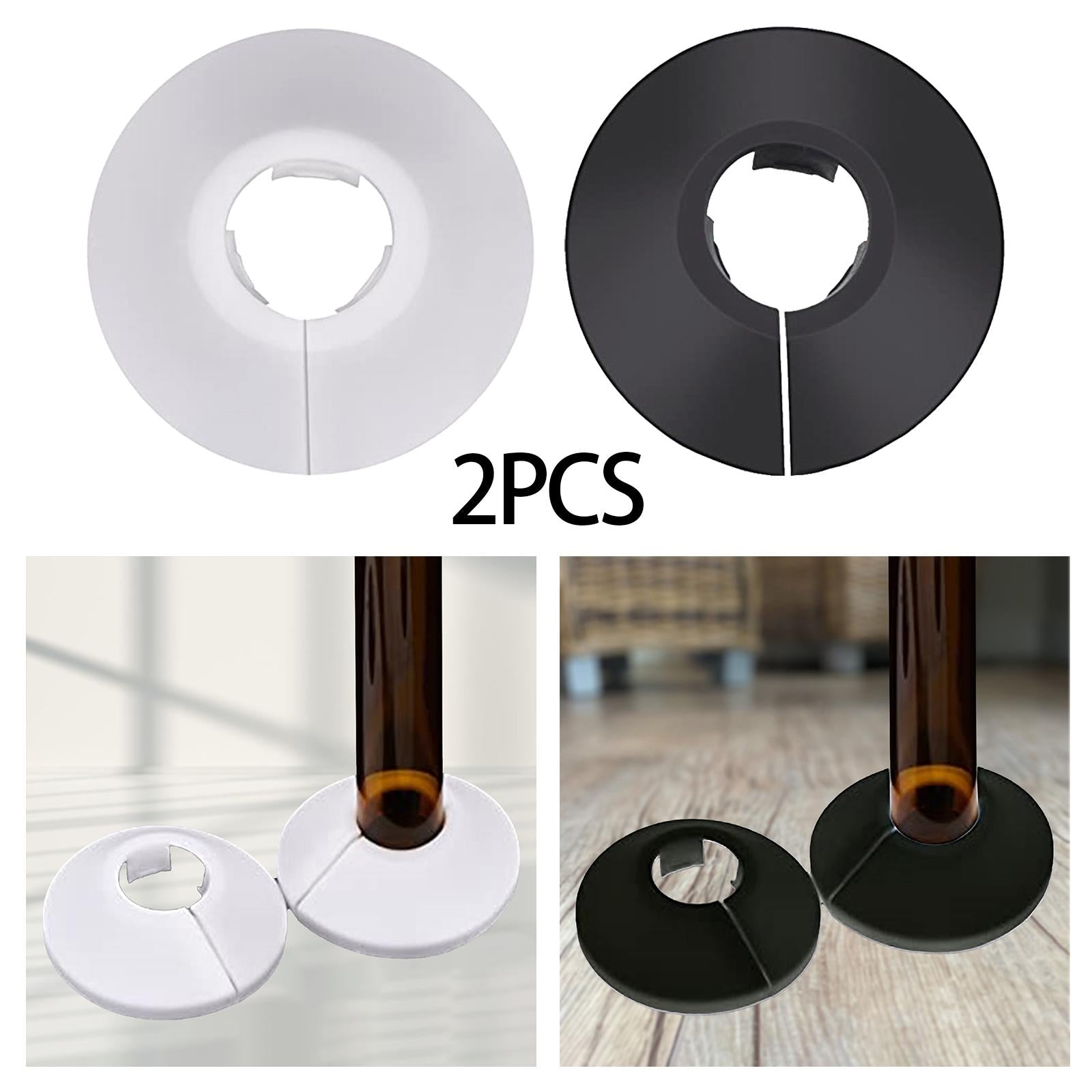 4x2Pcs Flange Pipe Cover Water Pipe Drain Line Cover for Gas Pipes Water Pipes White