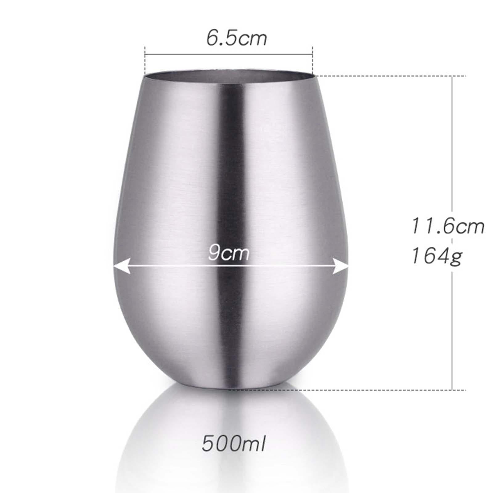 Stainless Steel Beer Mug Stemless Cocktail Mug for Bar Drinkware Home Hiking Silver