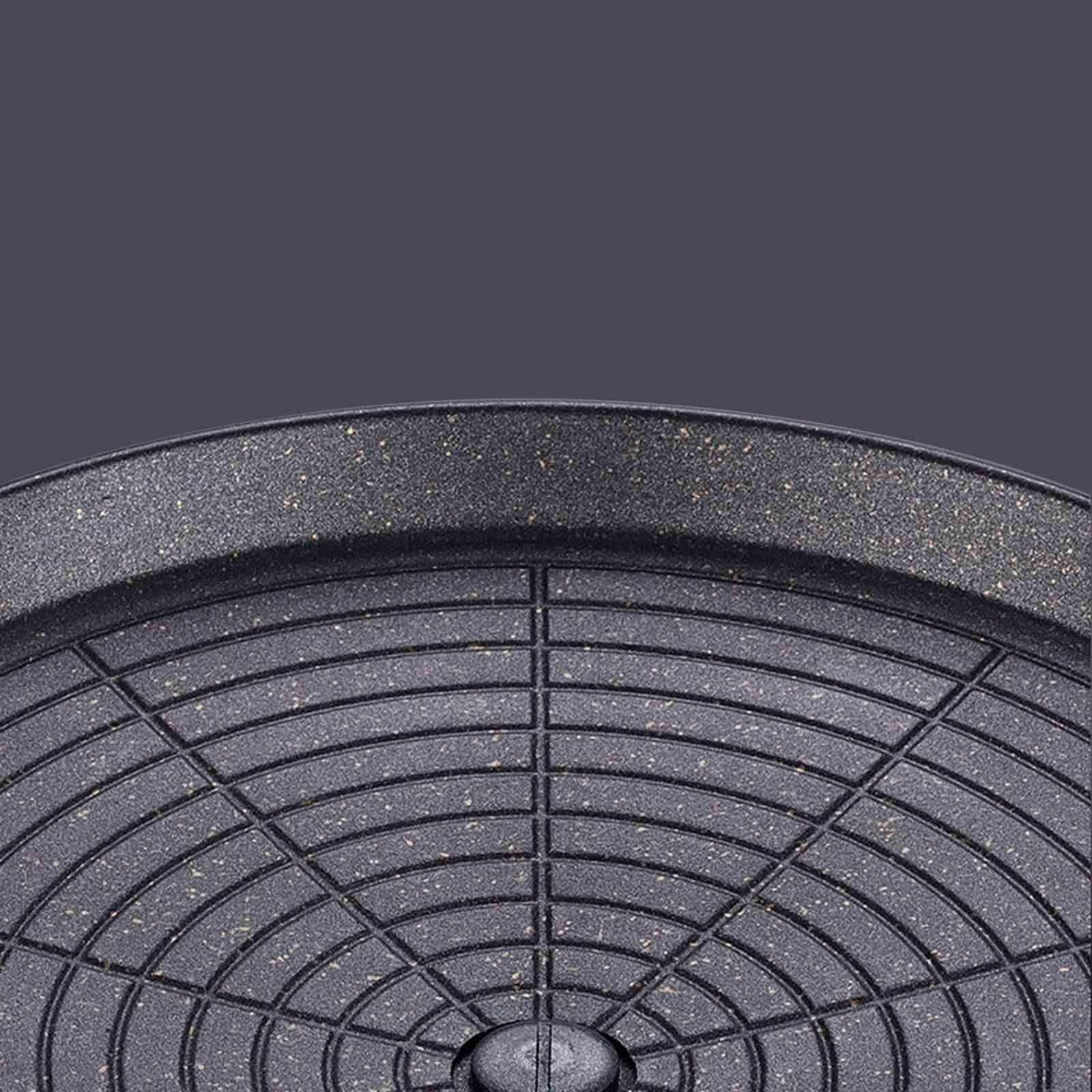 Korean Grilling Pan Kitchen Tool BBQ Plate for Garden Home Barbecue Campfire Round
