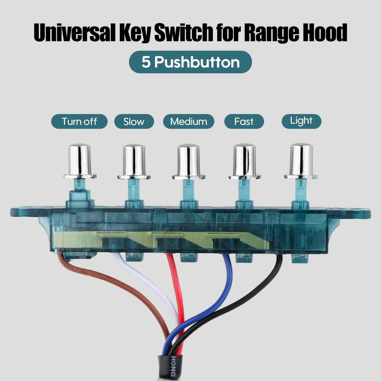 Range Hood Switch 5 Button Universal Household Appliances Key Board Switches