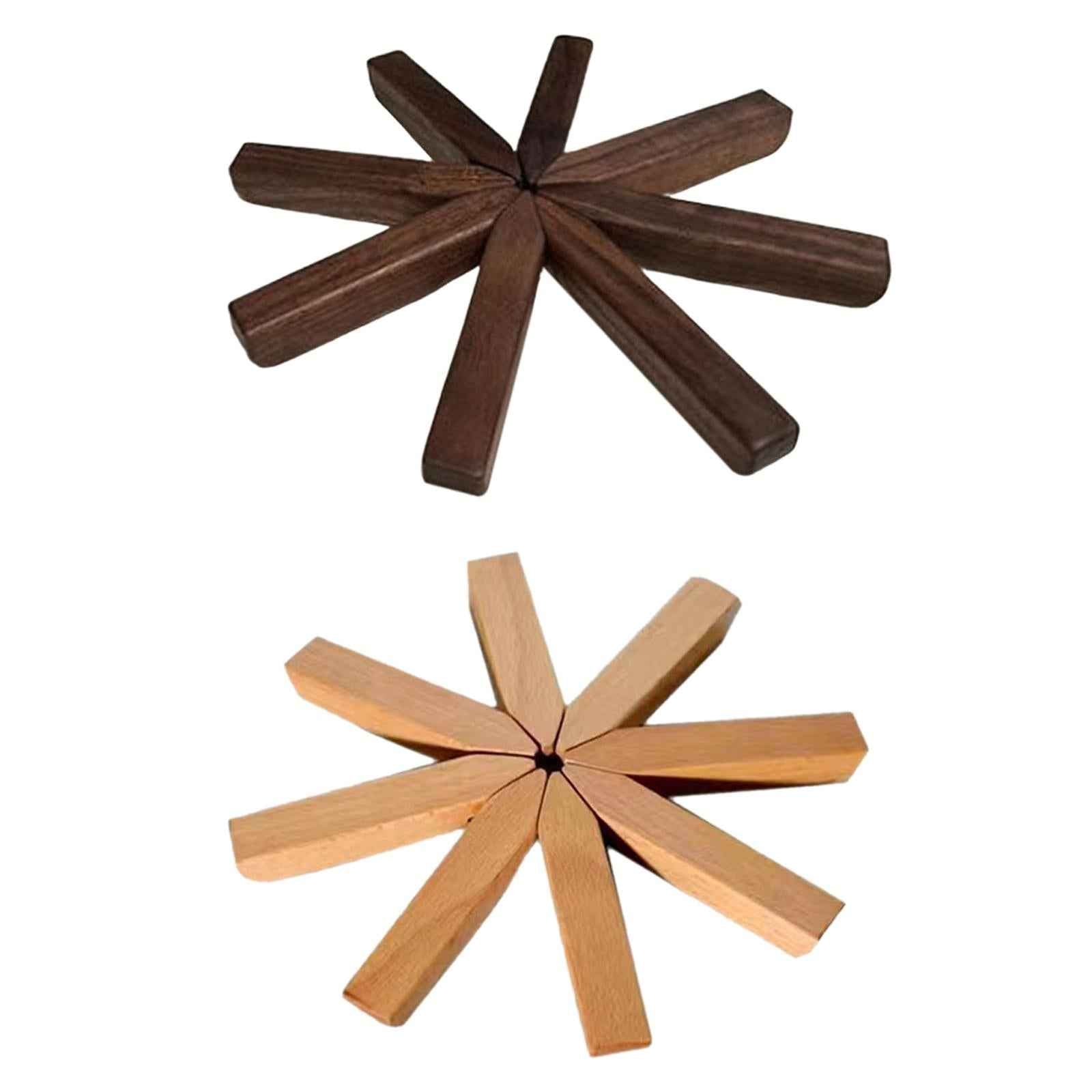 Wooden Trivet for Hot Dishes Drink Coaster for Utensils Hot Pot Holders Bowl walnut