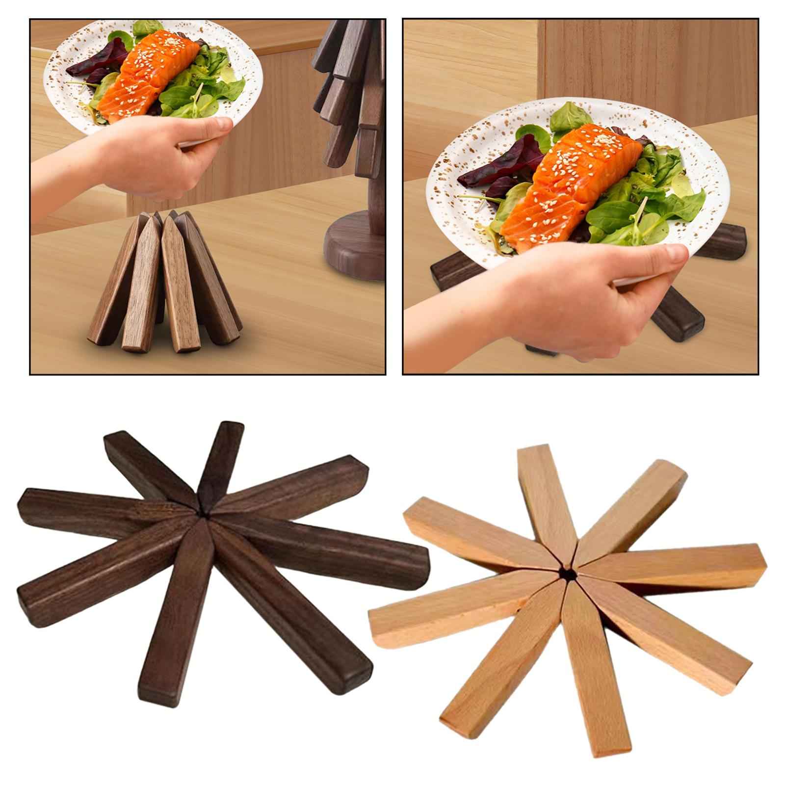 Wooden Trivet for Hot Dishes Drink Coaster for Utensils Hot Pot Holders Bowl walnut