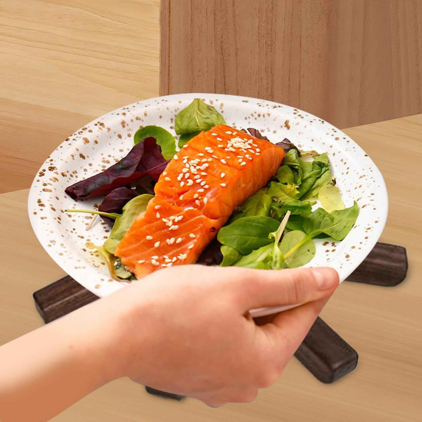 Wooden Trivet for Hot Dishes Drink Coaster for Utensils Hot Pot Holders Bowl walnut
