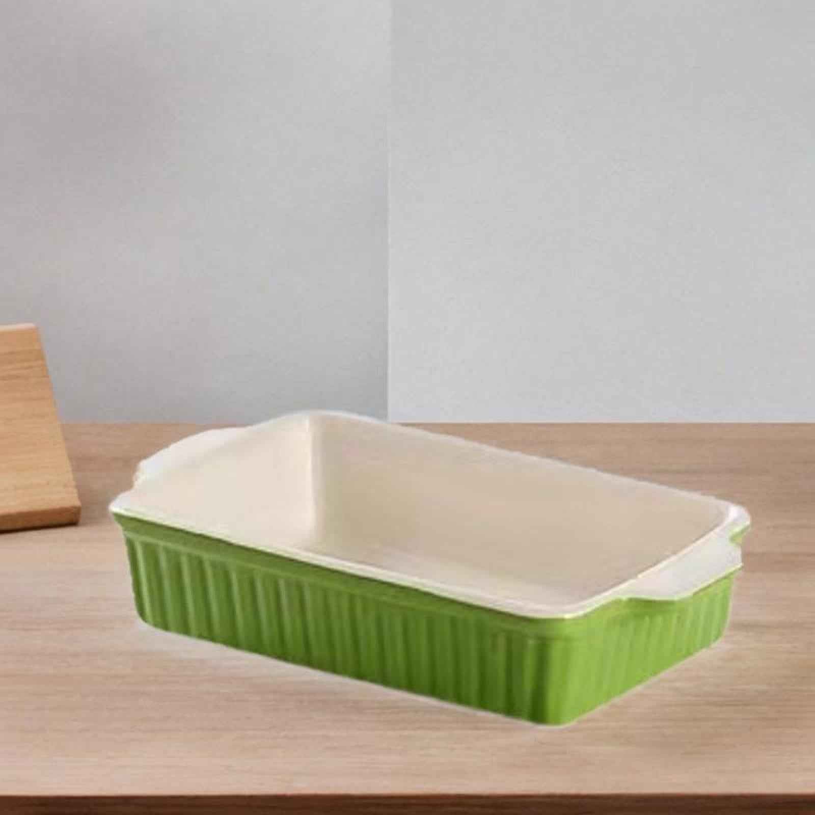 Ceramic Baking Dish Large Lasagna Pan Deep for Oven for Picnics Cake Camping Rectangular