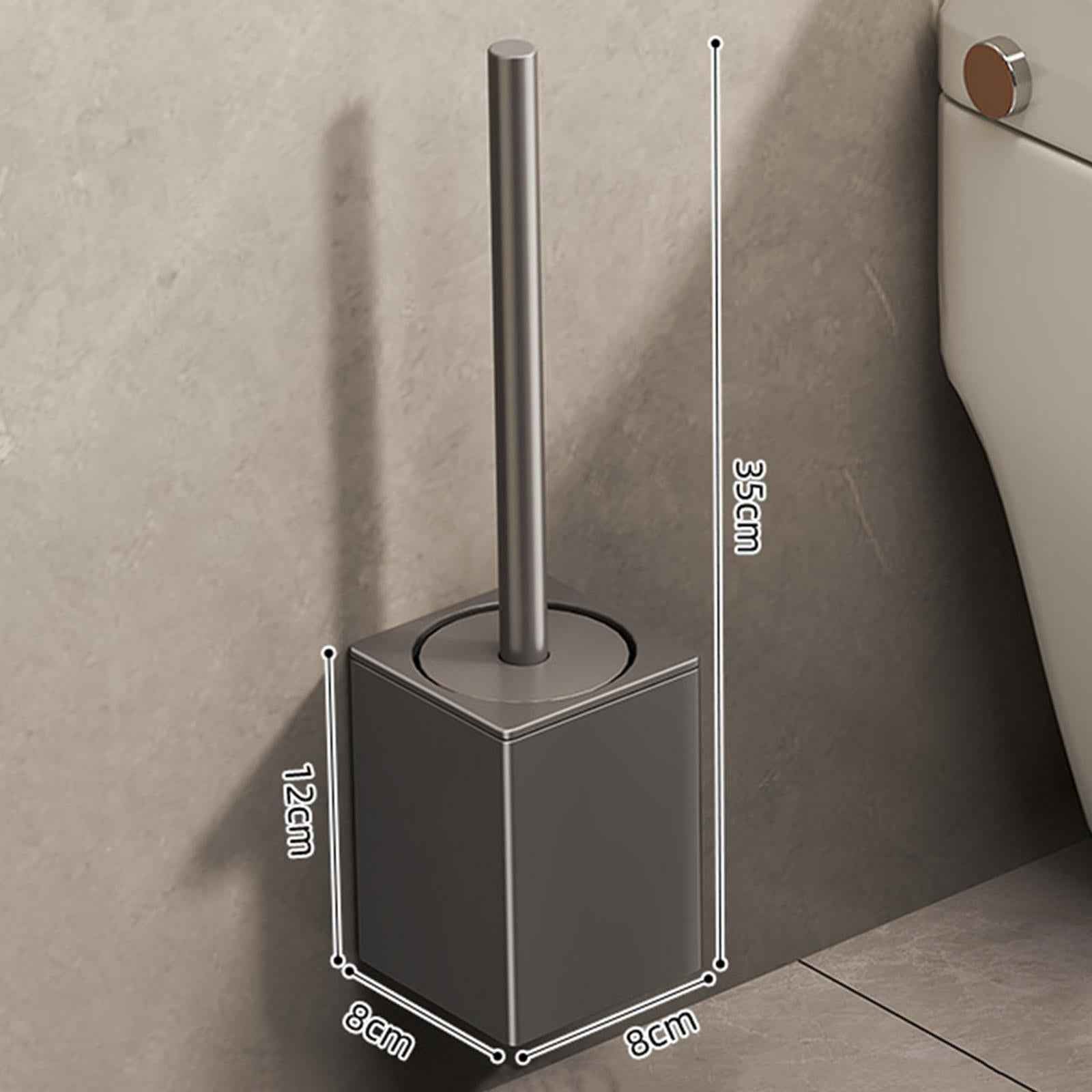 Toilet Bowl Brush Holder Set Long Handle Cleaning Tool for Restroom Bathroom Grey